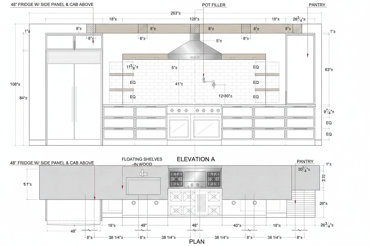 Realistic Kitchen Elevation